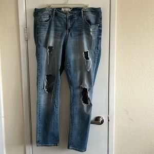 Torrid very distressed blue jeans. Size 14